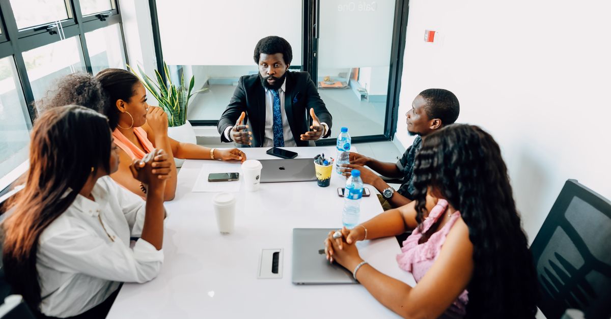 Business team meeting in a Lagos office